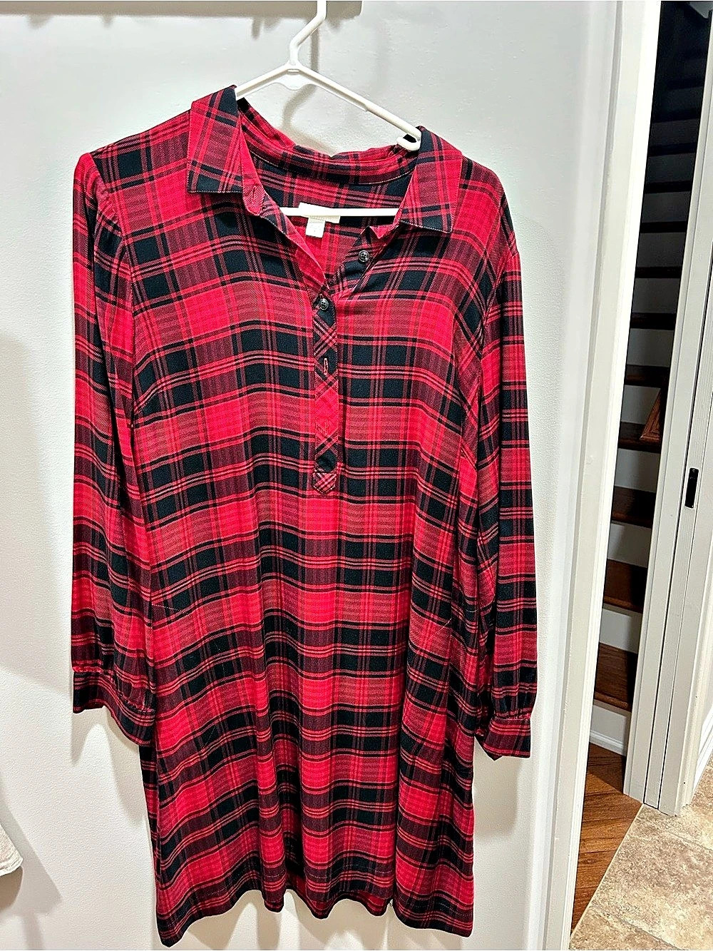 JJillPlaid Mini Dress in Red & Black Size Medium